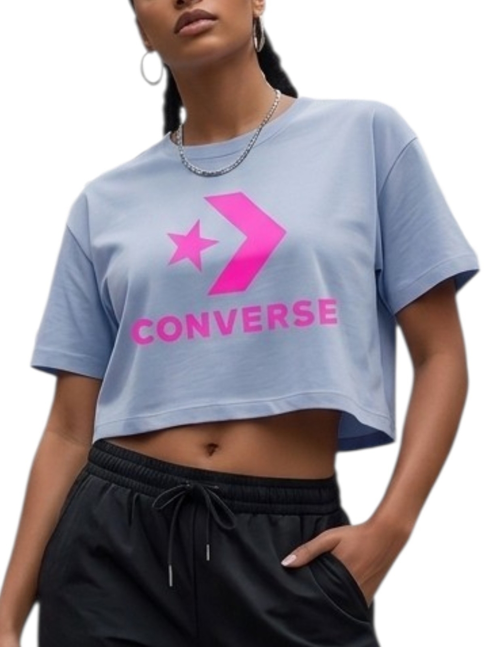 Converse Crewneck Tee in Dusty Blue